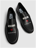 MOSCHINO In Love We Trust Leather Loafers