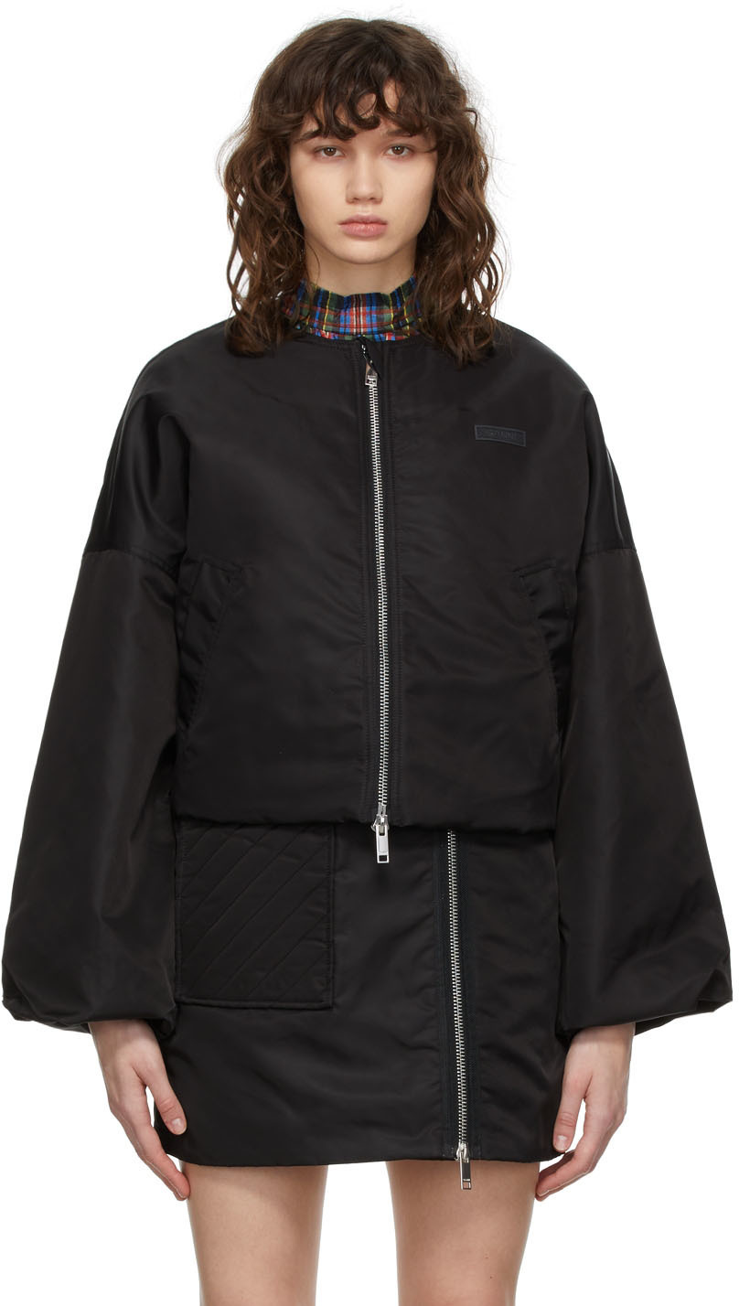 GANNI Black Recycled Nylon Jacket GANNI