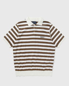 Thisisneverthat Striped Knit Polo Beige - Mens - Polos