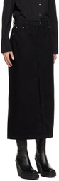 WOOYOUNGMI Black Washed Denim Midi Skirt