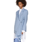 Pyer Moss Blue Oversized Wrap Napkin Blazer