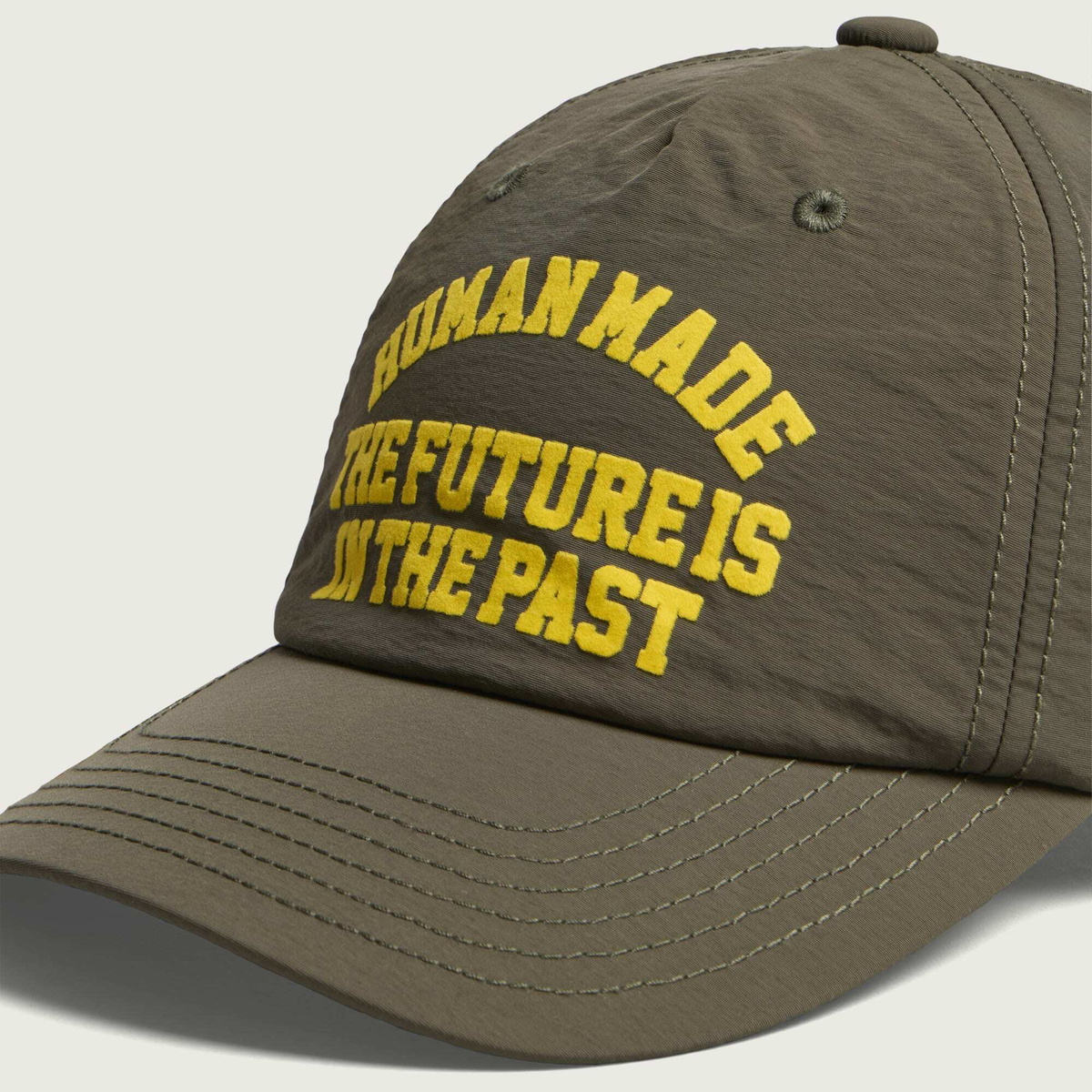 Human Made Men's 5 Panel Nylon Cap in Olive Drab