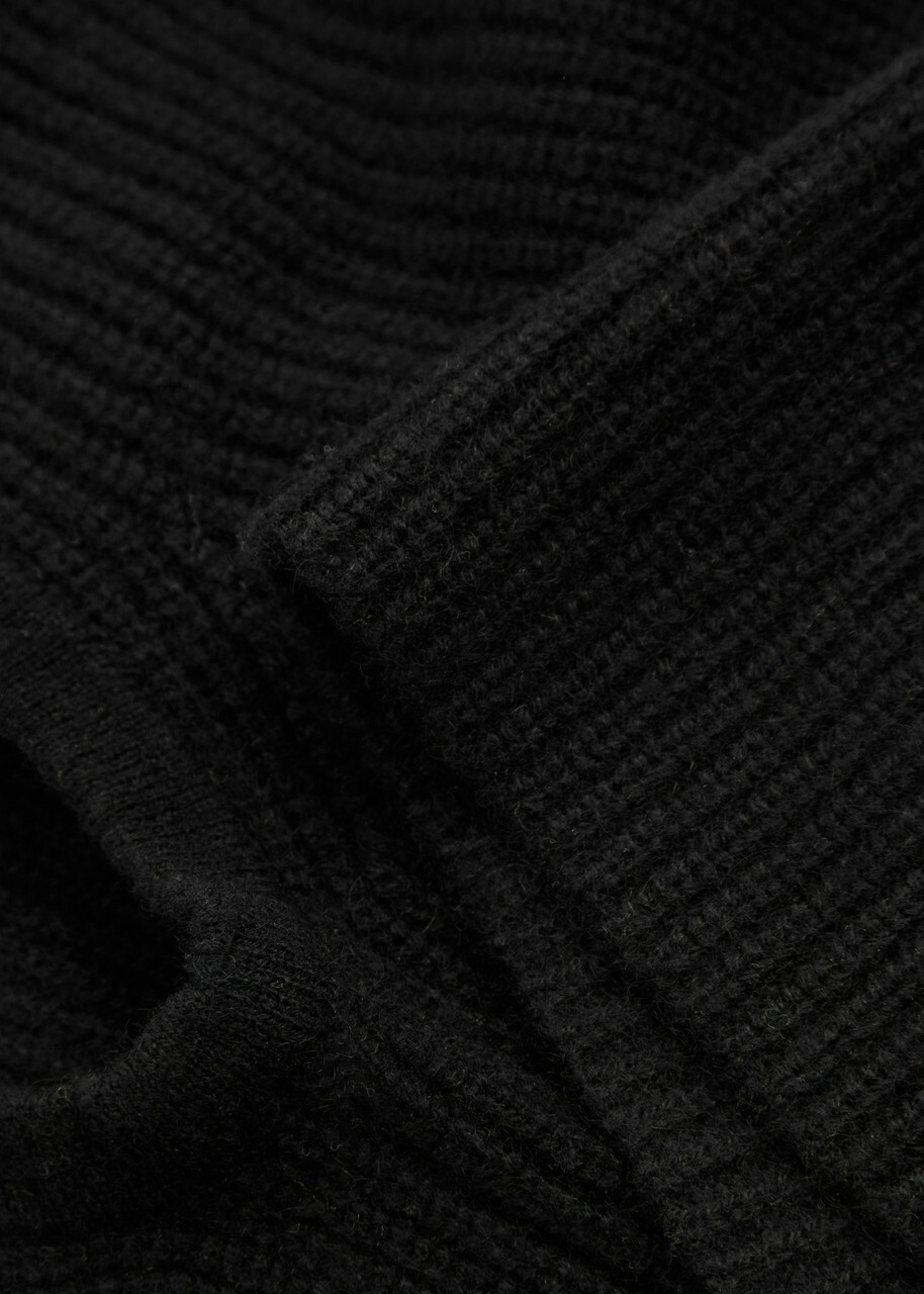 Loop Cashmere Ribbed Cashmere Hood - Black - One Size