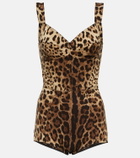 Dolce&Gabbana - Leopard-print corset bodysuit