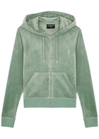 Juicy Couture Robertson Hooded Velour Sweatshirt Green