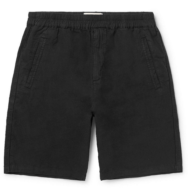 Photo: Folk - Linen and Cotton-Blend Shorts - Black