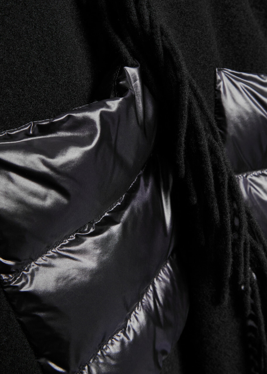 Herno Fringed Panelled Wool-blend Gilet Black