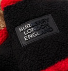 BURBERRY - Bradfield Logo-Appliquéd Striped Fleece Down Jacket - Brown