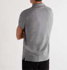 Moncler - Contrast-Tipped Cotton-Piqué Polo Shirt - Gray