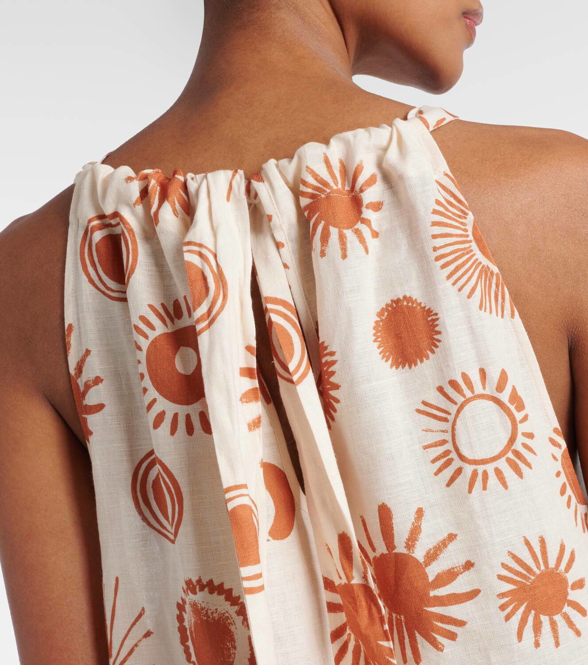 Asceno Ibiza printed linen and cotton maxi dress