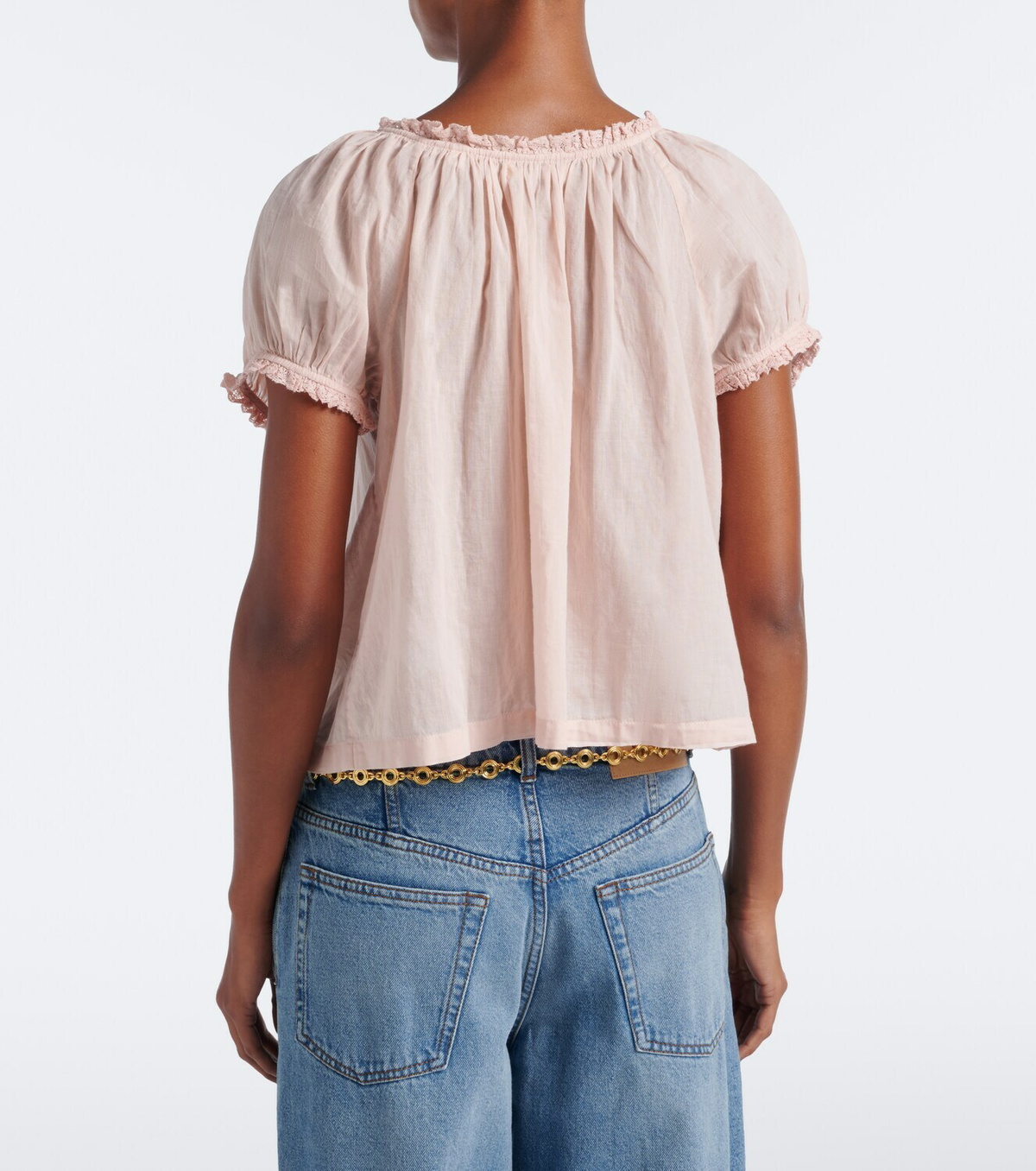 Dôen Frederica embroidered cotton voile top