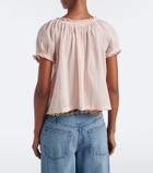 Dôen Frederica embroidered cotton voile top