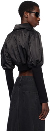 VAQUERA Black Aviator Bomber Jacket