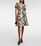 Carolina Herrera Pleated jacquard midi dress