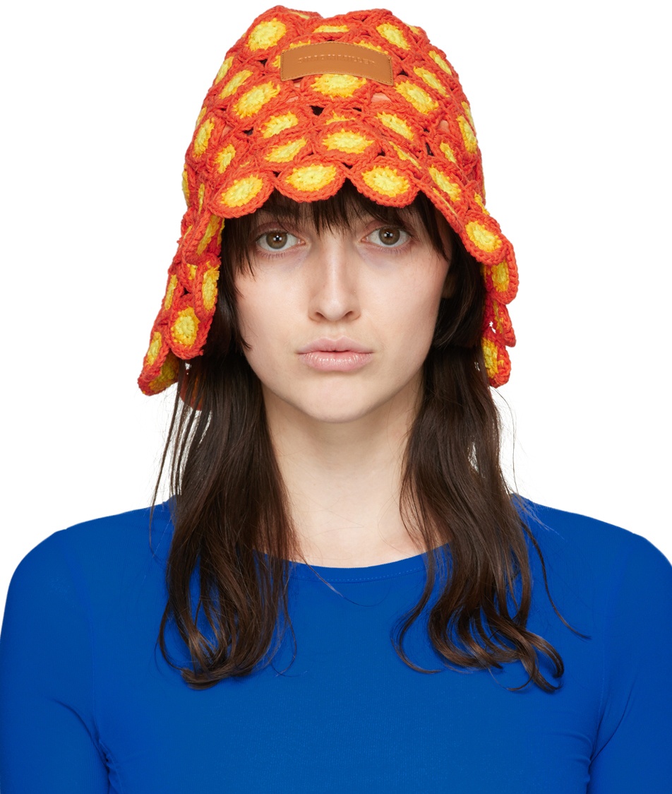 Photo: Simon Miller Orange & Yellow Crochet Drop Bucket Hat