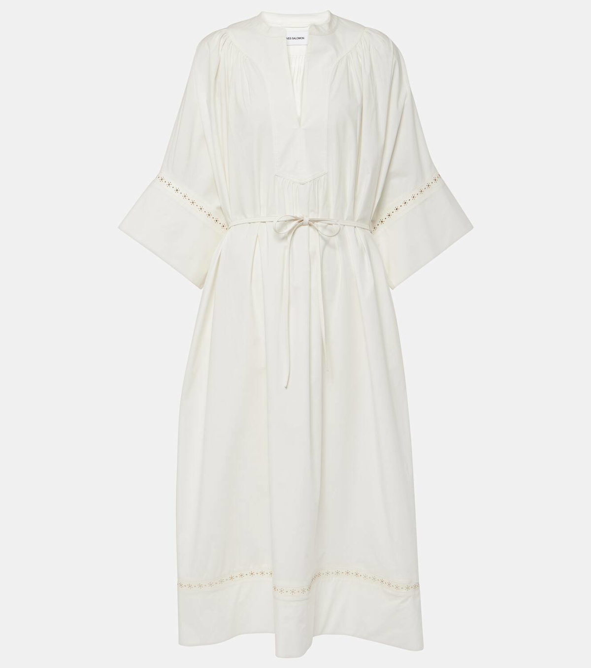 Yves Salomon Belted cotton-blend maxi dress