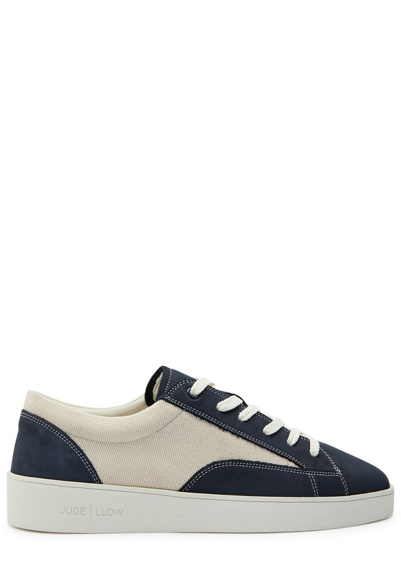 Photo: Jude Llow Nico Panelled Grained Leather Sneakers Navy