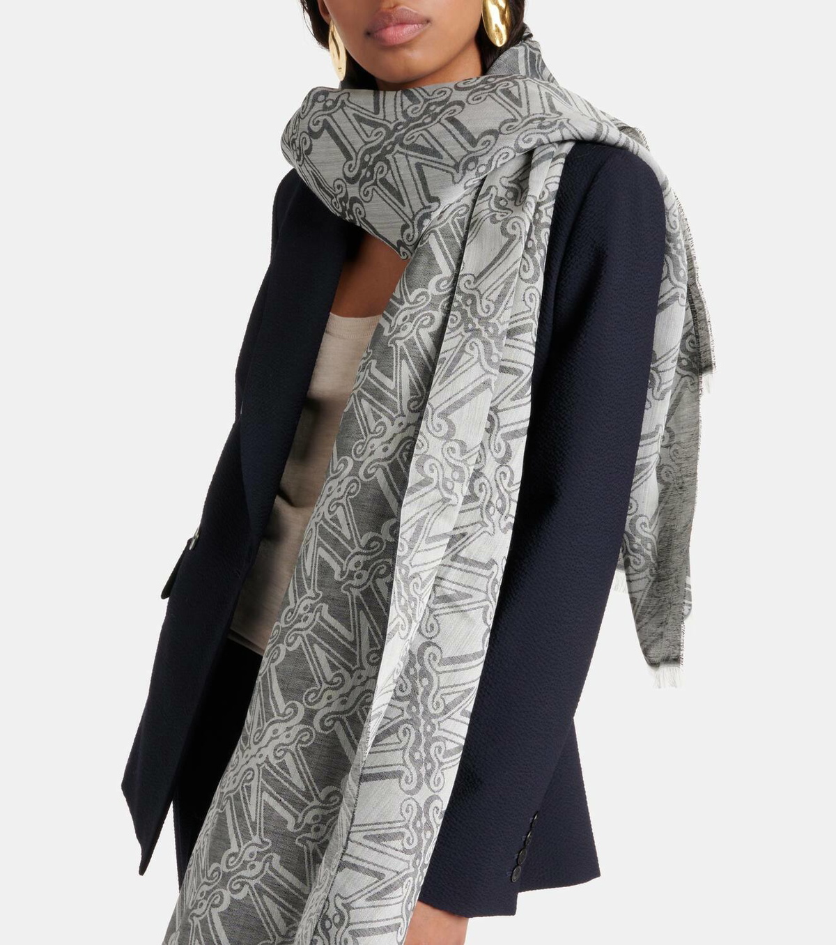 Max Mara Eleonor wool, silk, and linen scarf Max Mara