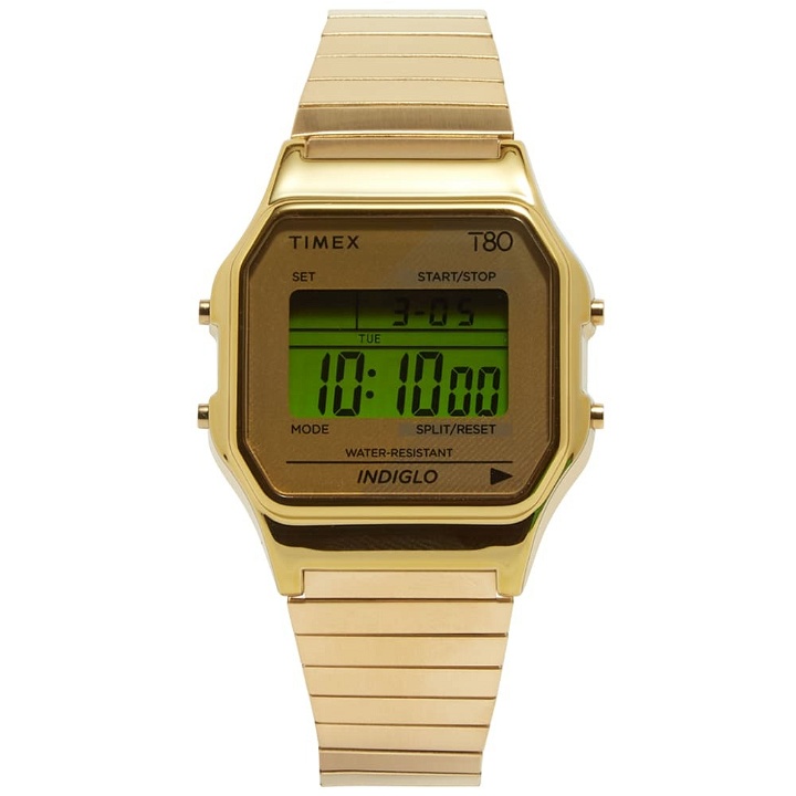 Photo: Timex T80 Expansion Band Digital Watch in Gold