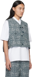 DAIWA PIER39 Navy Paisley Tech Over Vest