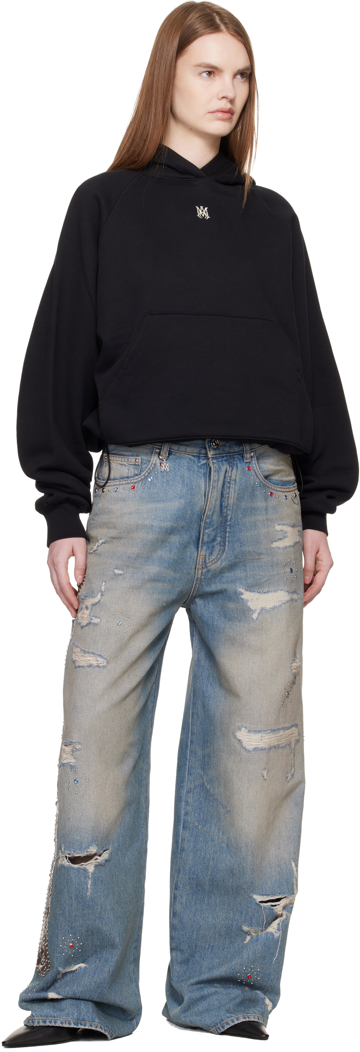 AMIRI Black MA Drop Shoulder Hoodie