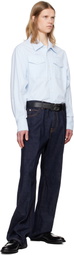 Dolce&Gabbana Black Deerskin-Print Calfskin Belt