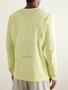 ON - Post Archive Faction Mesh-Panelled Stretch Recycled-Jersey T-Shirt - Yellow