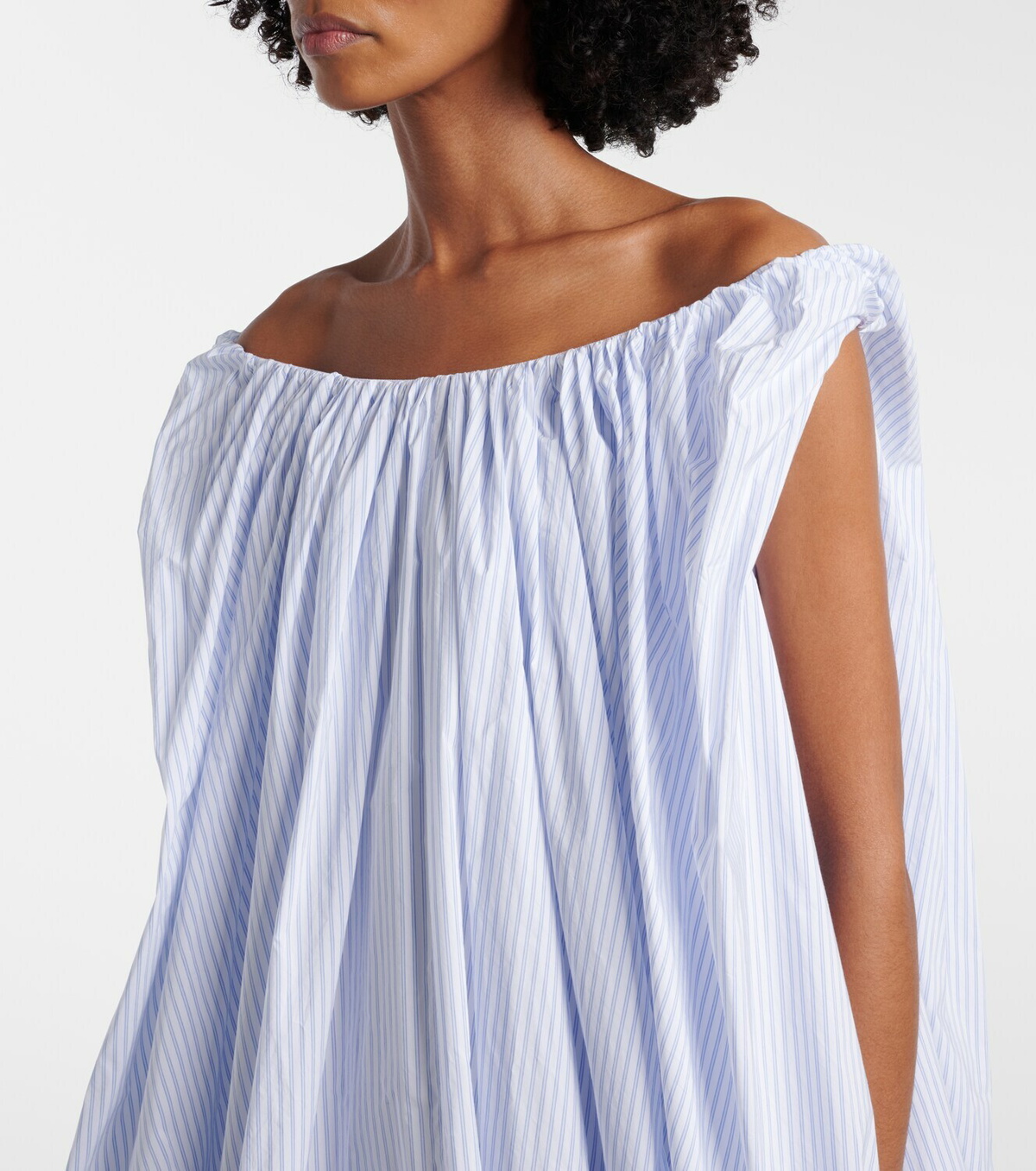 Jacquemus Lavande gathered striped midi dress