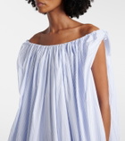 Jacquemus Lavande gathered striped midi dress