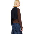 sacai Brown Cotton Cashmere Knit Sweater
