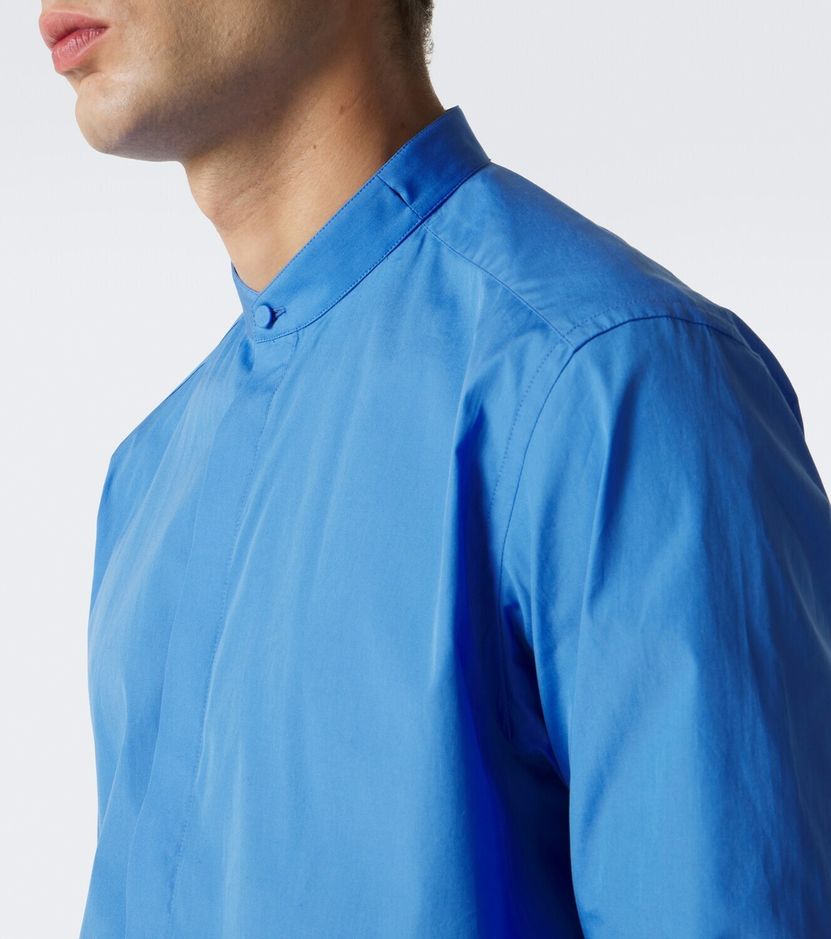 Tom Ford Leather-trimmed studded cotton poplin shirt