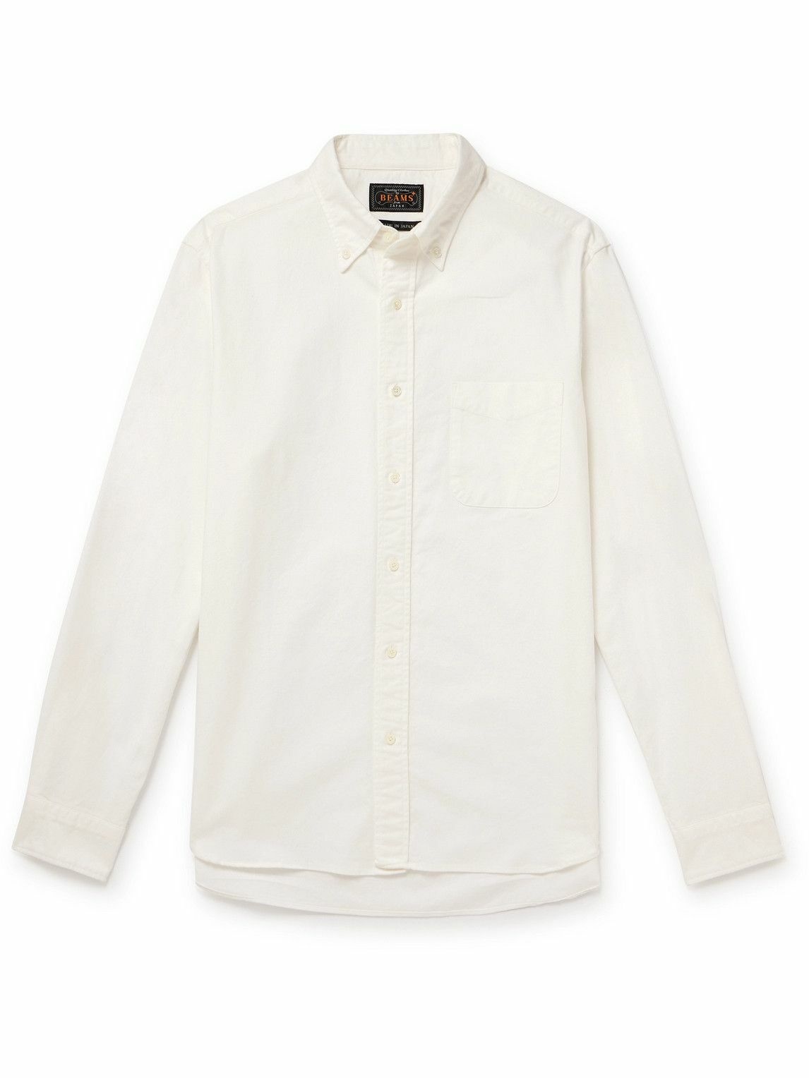 Beams Plus - Button-Down Cotton Oxford Shirt - White Beams Plus
