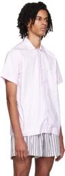 Tekla Pink Stripe Pyjama Shirt