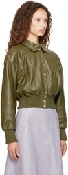 Nicklas Skovgaard Green Sandy Leather Jacket