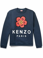 KENZO - Logo-Print Cotton-Blend Jersey Sweatshirt - Blue