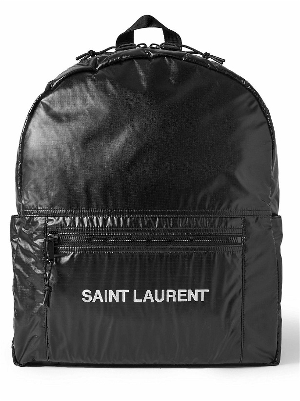 Photo: SAINT LAURENT - NUXX Logo-Print Nylon-Ripstop Backpack - Black