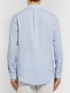 Polo Ralph Lauren - Button-Down Collar Striped Linen Shirt - Blue
