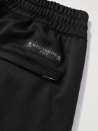 Mastermind World - Wide-Leg Grosgrain-Trimmed Logo-Embroidered Jersey Drawstring Shorts - Black