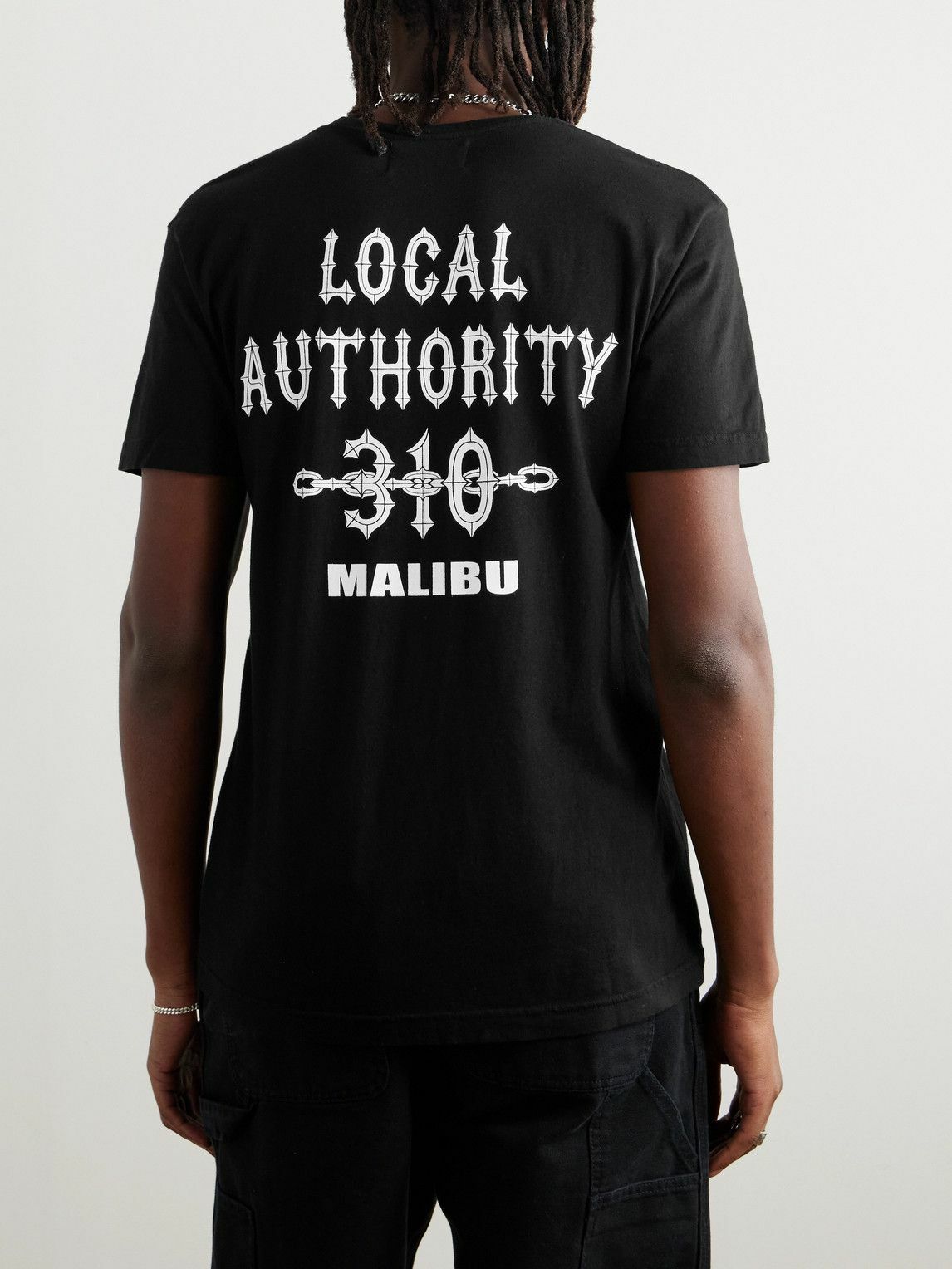 Local Authority LA - LA Chains Logo-Print Cotton-Jersey T-Shirt - Black