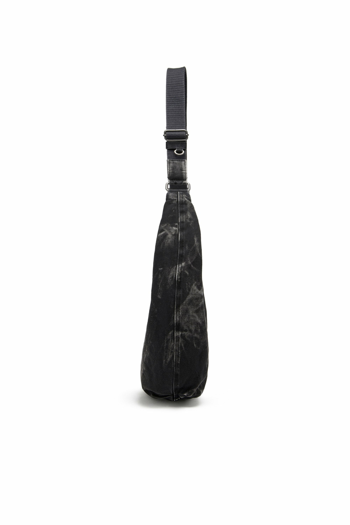 Diesel Rave - Hobo denim bag with zipper - Shoulder Bags - Unisex - Black
