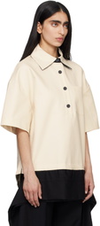 Entire Studios Off-White Extended Trim Polo