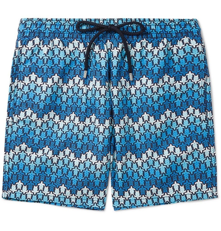 Photo: Vilebrequin - Moorea Mid-Length Printed Swim Shorts - Blue
