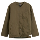 NANGA Men's Hinoc Ripstop Inner Down Cardigan in Army Green