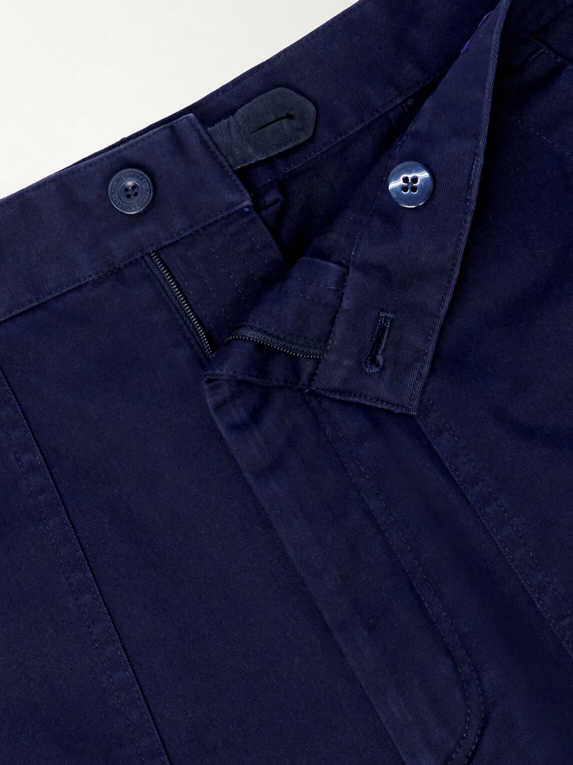 Ralph Lauren Purple label - Straight-Leg Cotton-Blend Twill Trousers - Blue