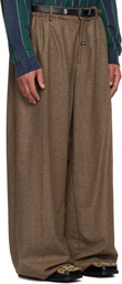 Martine Rose Brown Extreme Wide Leg Tailored Trousers