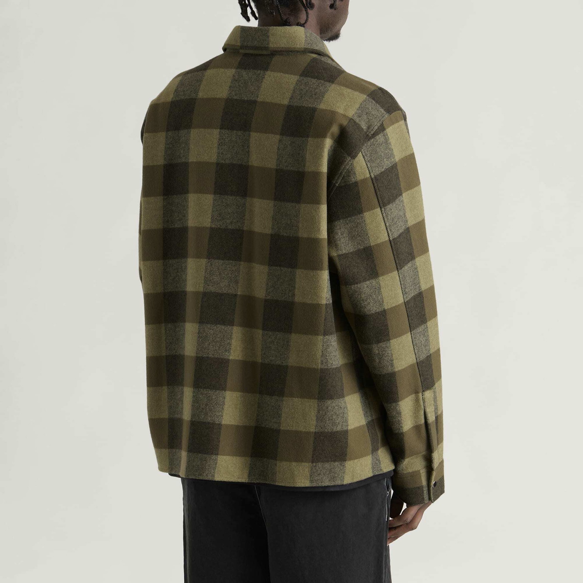 Amiri Men's Heavy Flannel Check Shirt in Deep Olive