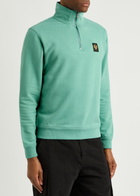 Belstaff Half-zip Logo Cotton Sweatshirt Blue