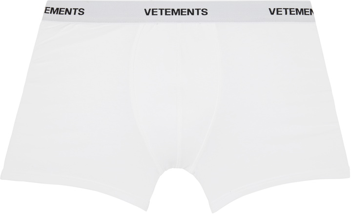 Photo: VETEMENTS White Logo-Woven Boxer Briefs