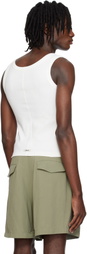 RECTO Off-White Scoop Neck Jersey Tank Top