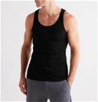 TOM FORD - Ribbed Mélange Cotton and Modal-Blend Tank Top - Black